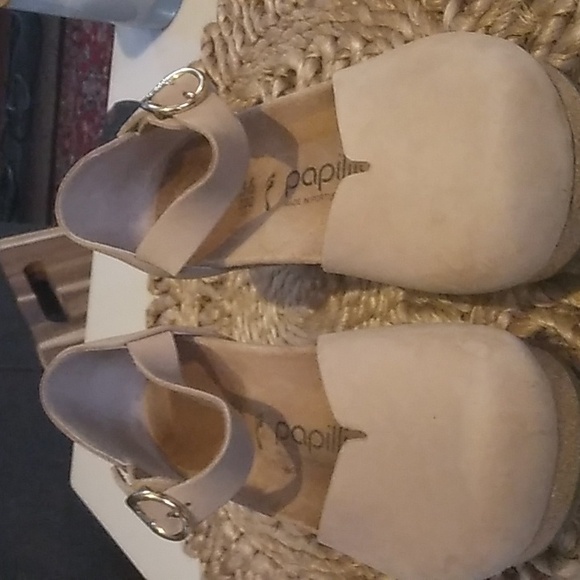 Papillo/Birkenstock Suede "Sand" Mary Janes, Cork Wedge Heels, Size 36. EUC. - Picture 7 of 7